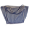 Striped Canvas Beach Tote Casual Daily Travel Shoulder Bag Handbag Shopping Bag