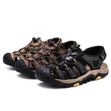 Men Outdoor Hiking Sandals Summer Camping Casual Beach Shoes Anti-Slip Round Toe