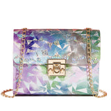 Women PU Leather Shoulder Bag Messenger Cross Body Clutch Purse With Chain Strap