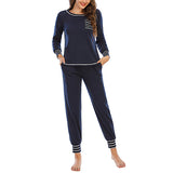 Women's Pajama Set Sleepshirt Long Sleeve Tops Pants Trousers Nightwear Homewear