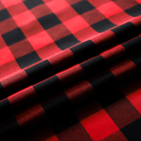 Cotton Linen Dining Table Cover Rectangle Plaid Tablecloth Picnic Table Cloth Cover Home Christmas Party Decor Tablecloth, Red/Black Plaid