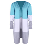 Ladies Retro Vintage Sweater Open Front Long Sleeve Classic Knit Cardigan Outwear Coat