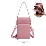 Women Small Cell Phone Case Handbag PU Leather Crossbody Shoulder Bag Wrist Strap Purse Pouch Messenger Bags with Card Slots