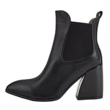 Women's Solid Color Ankle Boots Slip On Anti Slip Pointed Toe Casual Block Boots