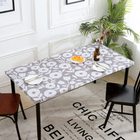 Rectangle Tablecloth Oil-Proof Waterproof Elastic Edge Table Cloth Cover Decor