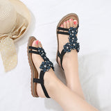 Women's Boho Rhinestone Casual Sandals Summer Beach Flip Flops Size 4.5-11.5