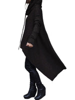 Women Hoodies Long Sleeve Tops Hooded Blouse Tunic Sweater Pockets Irregular Hem