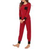 Women's Pajama Set Sleepshirt Long Sleeve Tops Pants Trousers Nightwear Homewear
