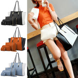 4Pcs Women Lady Fashion Handbag Shoulder Bags Tote Purse Messenger Satchel Set