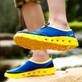 Men's Comfort Casual Mesh Plaid Breathable Slip On Casual Shoes Walking Sneakers