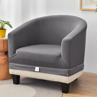 Club Chair Slipcover Stretch Barrel Chair Covers Jacquard Tub Chair Slipcovers Soft Spandex Armchair Sofa Cover Removable Couch Furniture Protector Arm Chair Cover for Living Room