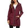 Women Waterproof Coat Jacket Raincoat Hooded Zipper Overcoat Windbreaker Outwear