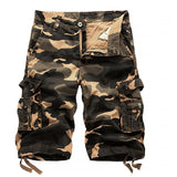 Men Camo Cargo Shorts Casual Hiking Lunge Pant with Pocket
