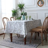Leaves Printed Tablecloth Polyester Rectangular Square Table Cloth Cover Decor