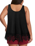 Women's Lace Splicing Tank Tops Sleeveless Casual Loose T-shirt Vest Tops Blouse