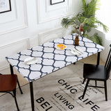 Elastic Fitted Rectangle Tablecloth Polyester Printed Table Cover Dust-Proof Washable Dining Tablecloth for Banquet, Wedding, Party