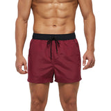 Men Boy Lightweight Elastic Waist Swim Short Trunk,Diving Surfing Beach Bathing Suit Boardshorts Summer Fast Dry Mesh Casual Swim Shorts with Pockets