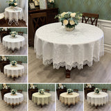 European Style Floral Round Tablecloth Elegant Table Cloth Cover Wedding Decor
