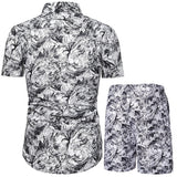 Men Hawaiian Short Sleeve Shirt Shorts Set Casual Beach Holiday Suit Loungewear