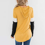 Women's Color Block Casual Loose Hooded Neck Long Sleeve Winter Pullover Hoodie