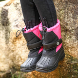 Kids Boys Girls Round Toe Winter Snow Boots Ankle Waterproof Warm Anti Ski Boots