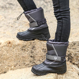 Kids Boys Girls Round Toe Winter Snow Boots Ankle Waterproof Warm Anti Ski Boots