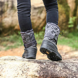 Kids Boys Girls Round Toe Winter Snow Boots Ankle Waterproof Warm Anti Ski Boots