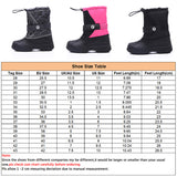 Kids Boys Girls Round Toe Winter Snow Boots Ankle Waterproof Warm Anti Ski Boots