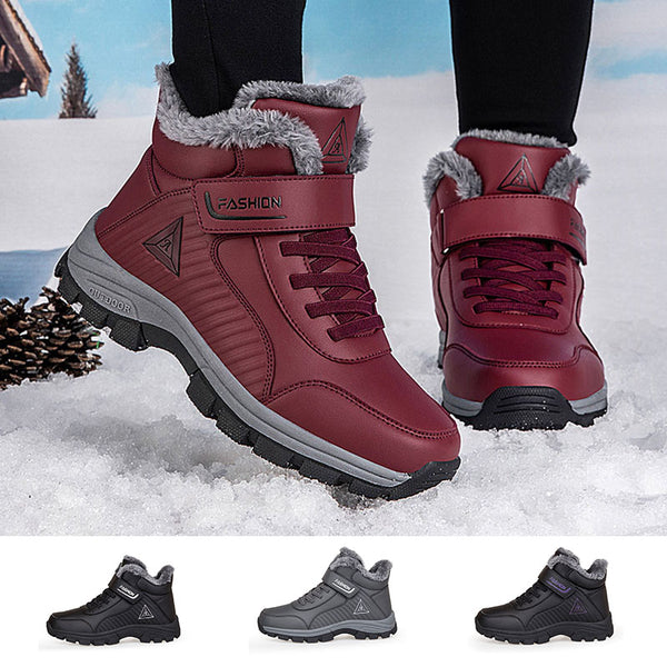Women Men Winter Warm Boot Sneaker Lace Up Closed Toe Casual Walking Work Platform Shoes
