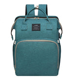 Large Backpack Diaper Bag with Changing Station, Foldable Crib Baby Bed Mommy Travel Nursing Bag Waterproof Tote Shoulder Nappy Bag Bottle Insulated Bag