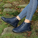 Womens Short Ankle Women's Low Heel Zipper Casual Walking Shoes