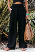 Womens Loose Fit Casual Pants Elastic Waist Yoga Summer Beach Pants with Pockets