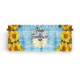 2 Piece Sunflower Printed Short Window Curtain Slot Top Cafe Tier Rod Pocket Kitchen Scarf Bathroom Valance