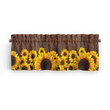 2 Piece Sunflower Printed Short Window Curtain Slot Top Cafe Tier Rod Pocket Kitchen Scarf Bathroom Valance