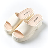 Ferndule Women's Wedge Platform Sandals Summer Slip On Beach Shoes