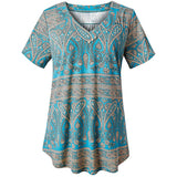 Women's Plus Size V-Neck Tops Casual Short Sleeve T-Shirt Blouse Pullover Tunic