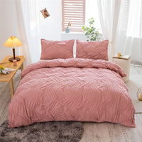 2Pcs/3Pcs Ruched Duvet Quilt Cover Set Queen King Size Bedding Set + Pillowcases