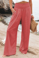 Women Pants Cotton Linen Casual Loose Harem Pant Summer Beach Palazzo Pants with Pockets