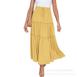 Women Plearws Long Maxi Skirts Tiered Ruffle Swing Skirts Summer Beach Boho Skrit