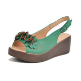 Ferndule Ladies Ankle Strap Wedge Slingback Sandals Summer Platform Open Toe Shoes