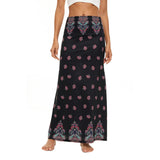 Women Floral Print Skirts Casual Flowy Long Skirts Boho Summer Beach Skirts