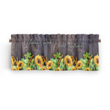2 Piece Sunflower Printed Short Window Curtain Slot Top Cafe Tier Rod Pocket Kitchen Scarf Bathroom Valance