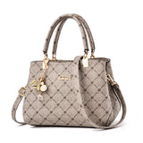 Women PU Leather Single Shoulder Bag Crossbody Bag Handbag Tote Purse w/ Pendant