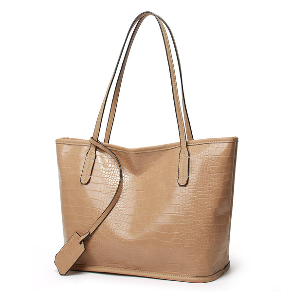 New Women Lady Large Capacity Retro Tote Shoulder Bag Handbag PU Snake Pattern