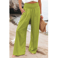 Womens Loose Fit Casual Pants Elastic Waist Yoga Summer Beach Pants with Pockets