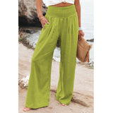 Womens Loose Fit Casual Pants Elastic Waist Yoga Summer Beach Pants with Pockets
