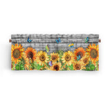 2 Piece Sunflower Printed Short Window Curtain Slot Top Cafe Tier Rod Pocket Kitchen Scarf Bathroom Valance