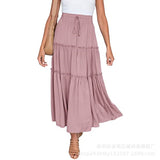 Women Plearws Long Maxi Skirts Tiered Ruffle Swing Skirts Summer Beach Boho Skrit