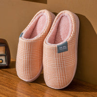 Womens Mens Winter House Slippers Flat Heels Plush Slippers Closed Toe Winter Soft House Casual Shoes