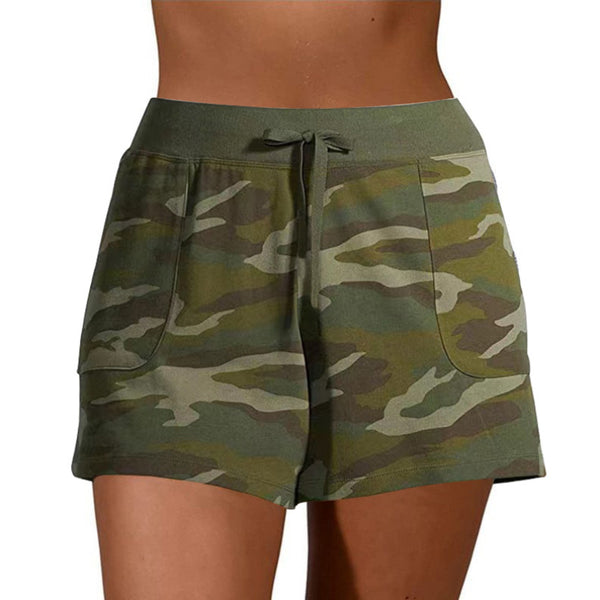 Women Camouflage Quick-drying Shorts Casual Beach Soft Bottoms Sports Drawstring